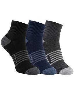 NEXT2SKIN - Men Terry Half Ankle Length Breathable Cotton Blend Socks (Pack of 3)