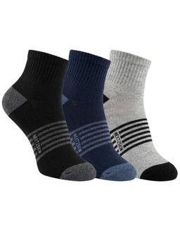 NEXT2SKIN - Men Terry Half Ankle Length Breathable Cotton Blend Socks (Pack of 3)
