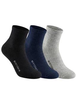 NEXT2SKIN - Men Terry Half Ankle Length Breathable Cotton Blend Socks (Pack of 3)
