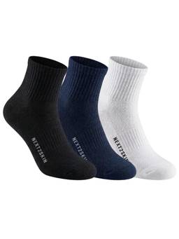 NEXT2SKIN - Men Terry Half Ankle Length Breathable Cotton Blend Socks (Pack of 3)