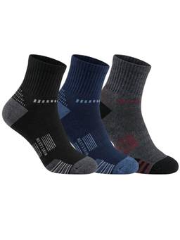 NEXT2SKIN - Men Terry Half Ankle Length Breathable Cotton Blend Socks (Pack of 3)