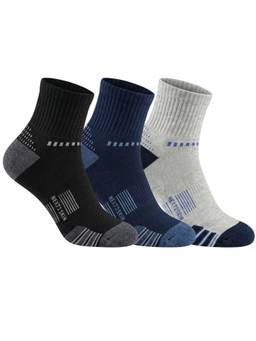 NEXT2SKIN - Men Terry Half Ankle Length Breathable Cotton Blend Socks (Pack of 3)
