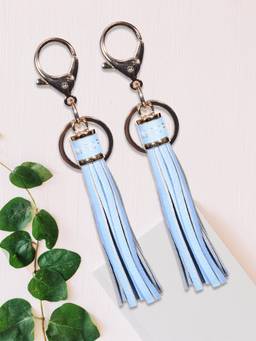 Sassora - Blue Solid Leather Keychain