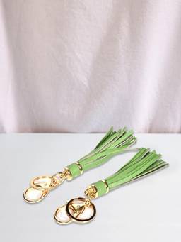 Sassora - Green Solid Leather Keychain (Pack of 2)