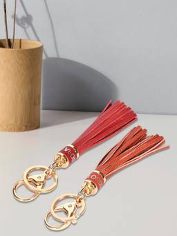 Sassora - Orange Solid Leather Keychain