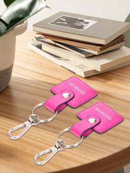 Sassora - Pink Solid Leather Keychain
