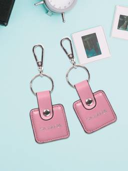 Sassora - Pink Solid Leather Keychain