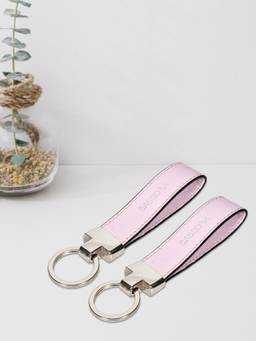 Sassora - Pink Solid Leather Keychain (Pack of 2)