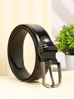 Teakwood - Men's Casual Genuine Leather Black Reversible Belt