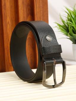 Teakwood - Men's Casual Genuine Leather Black Reversible Belt