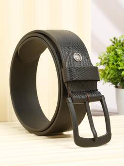 Teakwood - Men's Casual Genuine Leather Black Reversible Belt