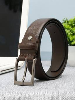 Teakwood - Leathers Men Textured Leather Brown Belt