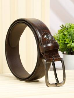 Teakwood - Men's Casual Genuine Leather Brown Reversible Belt