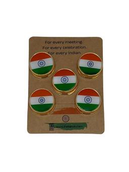 The Tie Hub - Golden Indian Flag Brass Formal Button Cover