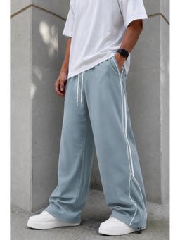 Kvetoo - Mens Blue Wide Leg Relaxed Fit Gym Trackpant