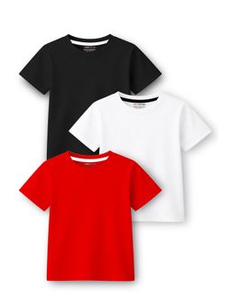 Trampoline - Boys Multi-ColorHalf Sleeve Solid T-shirt Pack of 3