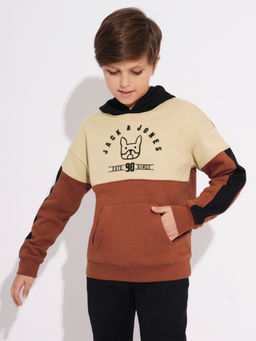 Jack & Jones Junior - Boys Colorblock Brown Hoodie