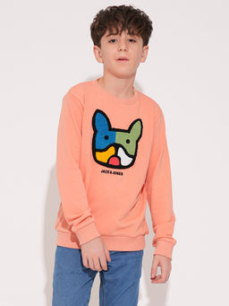 Jack & Jones Junior - Boys Solid Peach Sweatshirt
