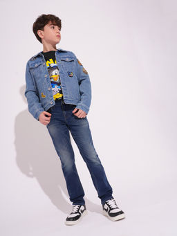 Jack & Jones Junior - Boys Typographic Black Sweatshirt