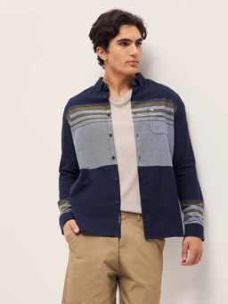 The Bear House - Cotton Striped Slim Fit Casual Shirt