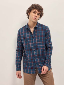 The Bear House - Mens Cotton Checked Slim Fit Shirt