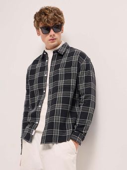 The Bear House - Mens Cotton Checked Relaxed Fit Shirt