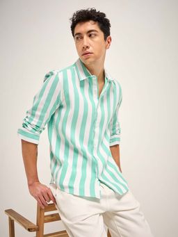 The Bear House - Striped Slim Fit Casual Shirt