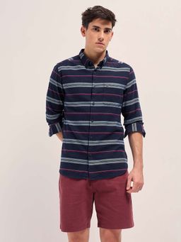 The Bear House - Mens Cotton Striped Casual Shirt
