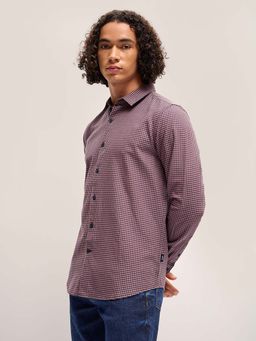 The Bear House - Mens Slim Fit Cotton Checked Casual Shirt