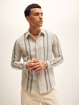 The Bear House - Mens Stripe Slim Fit Casual Shirt