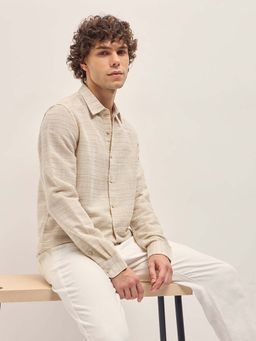 The Bear House - Mens Cotton Striped Slim Fit Shirt