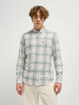 The Bear House - Cotton Checked Slim Fit Casual Shirt