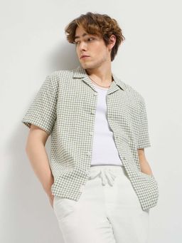 The Bear House - Cotton Checked Regular Fit Casual Shirt
