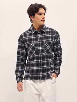 The Bear House - Cotton Checked Relax Fit Shacket