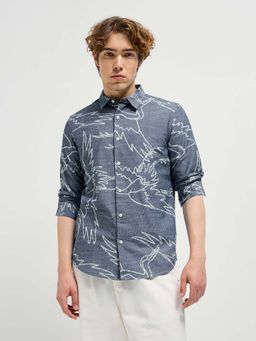 The Bear House - Printed Slim Fit Casual Shirt