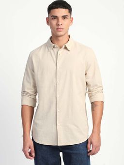 The Bear House - Mens Self Designed Slim Fit Casual Shirt