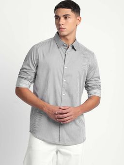 The Bear House - Mens Striped Slim Fit Casual Shirt