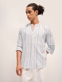 The Bear House - Mens Cotton Striped Slim Fit Casual Shirt