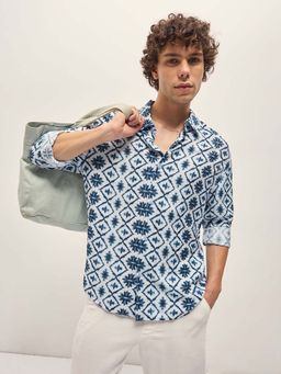 The Bear House - Mens Abstract Printed Shirt