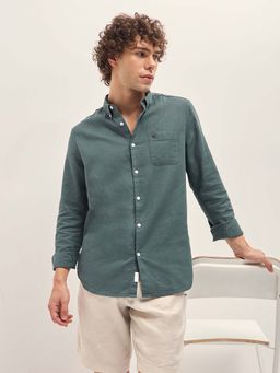 The Bear House - Mens Cotton Solid Slim Fit Shirt