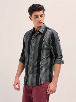 The Bear House - Mens Cotton Striped Casual Shirt
