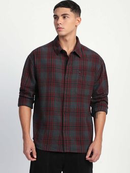 The Bear House - Mens Checked Relaxed Fit Casual Shirt