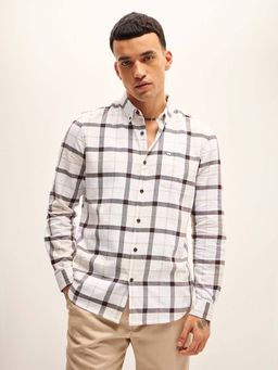 The Bear House - Mens Slim Fit Checked Casual Shirt