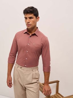 The Bear House - Mens Cotton Solid Tailored Fit Formal Shirt
