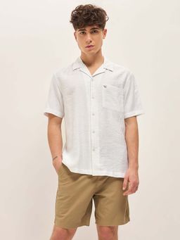 The Bear House - Men Self Design Regular Fit Casual Shirt