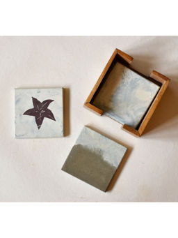 The Pitara Project - White Cement Coaster - Star Fish