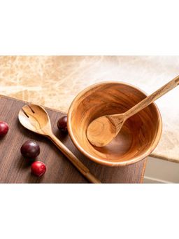 The Pitara Project - Salad Bowl Tall Natural + Server Set Gold Top