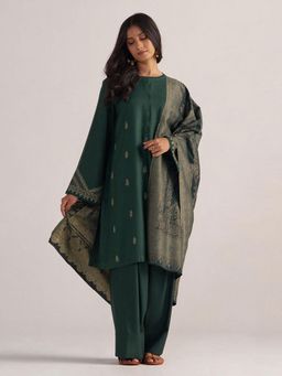 Ganga Fashions - Pine Grove Pashmina Kurta with Pant & Dupatta