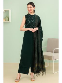 TULSATTVA - Green Tulsattva Kurta with Palazzo & Dupatta