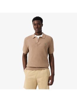 Lacoste - Classic Fit Knitted Polo T-Shirt - Beige